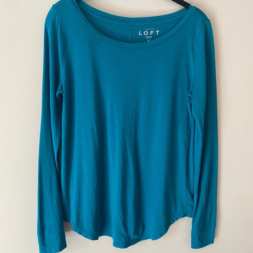 LOFT Teal Long Sleeve Blouse